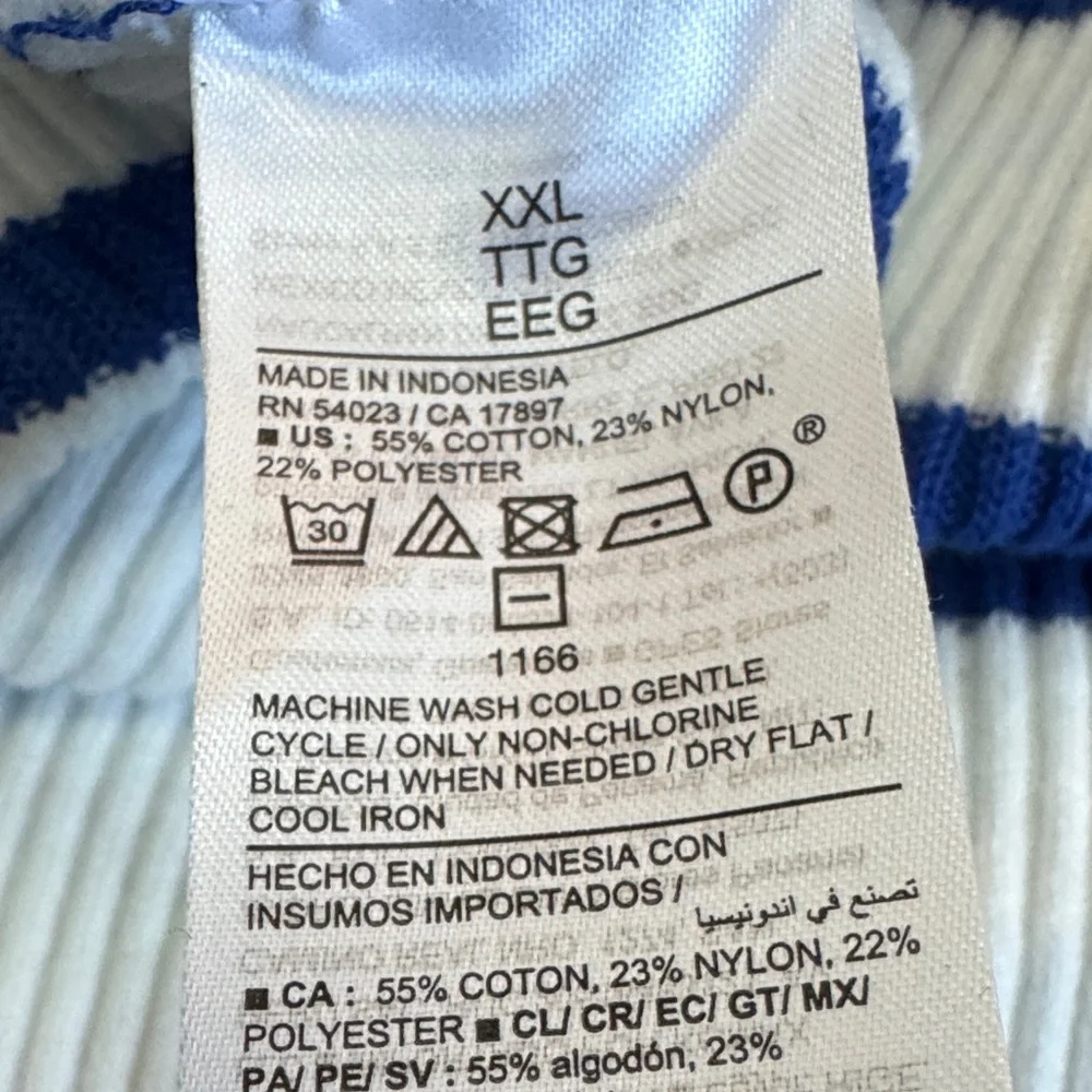 Old Navy Blue & White Striped Ribbed Sleeveless Knit Top XXL NWT - Picture 8 of 8